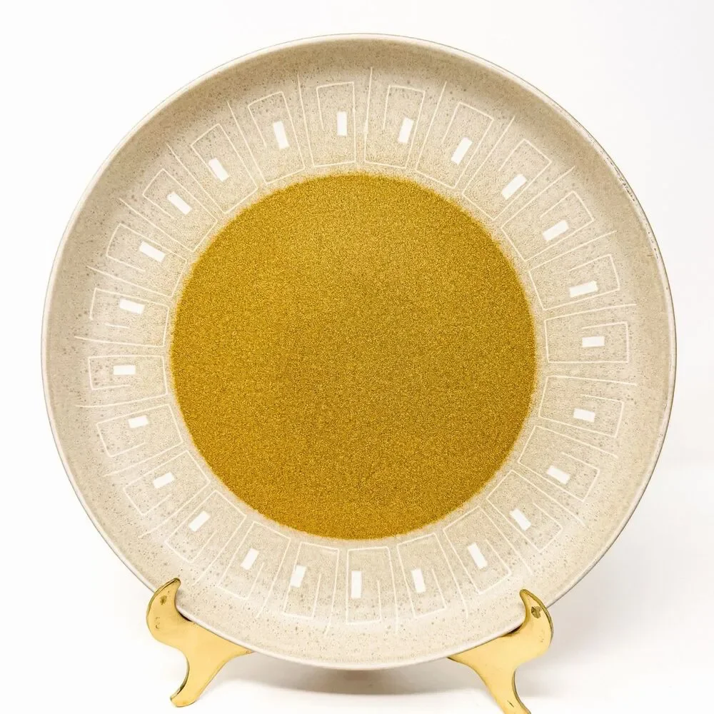 Vintage Denby Ode Dinner Plates Set 3 Mustard MCM England 10” Bread Plate